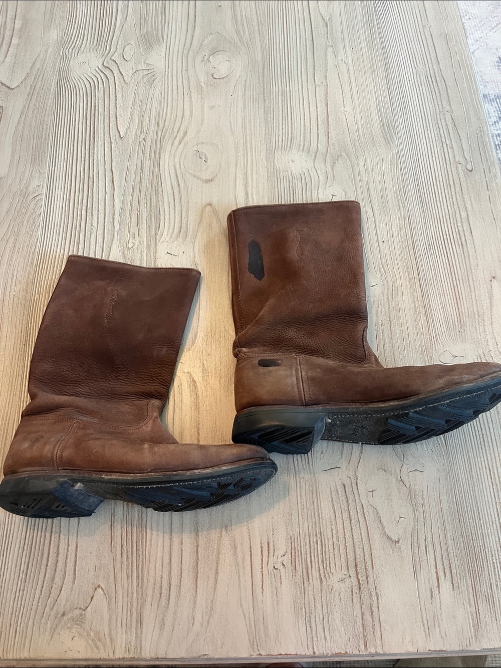 Super Febo Argentine Men's Brown Leather Pull-On ranch Boots size 10.5-11